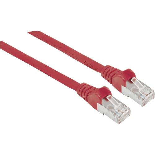 Intellinet 741170 RJ45 Netzwerkkabel, Patchkabel CAT 6a S/FTP 20.00 m Rot Folienschirm, Geflechtschirm, Geschirmt, Halog...