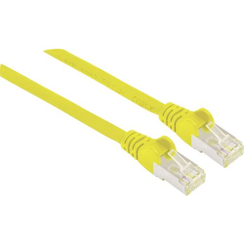 Intellinet 741019 RJ45 Netzwerkkabel, Patchkabel CAT 6a S/FTP 7.50 m Gelb Folienschirm, Geflechtschirm, Geschirmt, Halog...