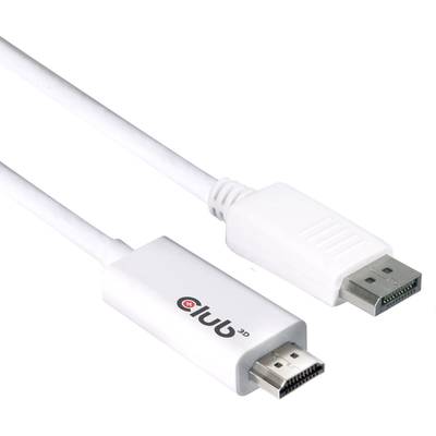 club3D DisplayPort / HDMI Adapterkabel DisplayPort Stecker, HDMI-A Stecker 3.00 m Weiß CAC-1073  DisplayPort-Kabel