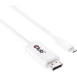 Image of club3D USB-C™ / DisplayPort Adapterkabel USB-C™ Stecker, DisplayPort Stecker 1.20 m Weiß CAC-1517 DisplayPort-Kabel