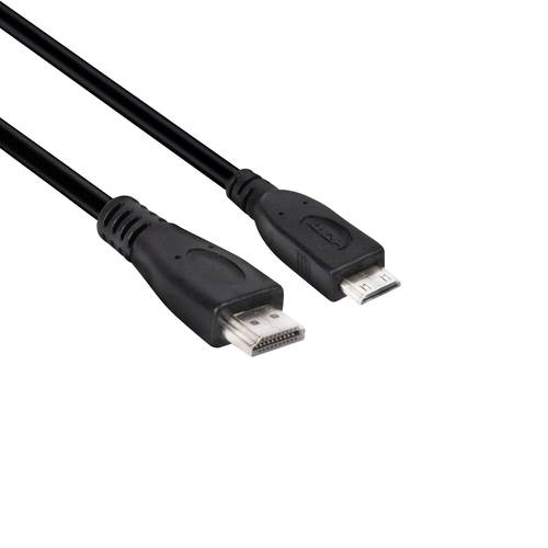 club3D HDMI Anschlusskabel HDMI-Mini-C Stecker, HDMI-A Stecker 1.00 m Schwarz CAC-1350 4K UHD HDMI-Kabel