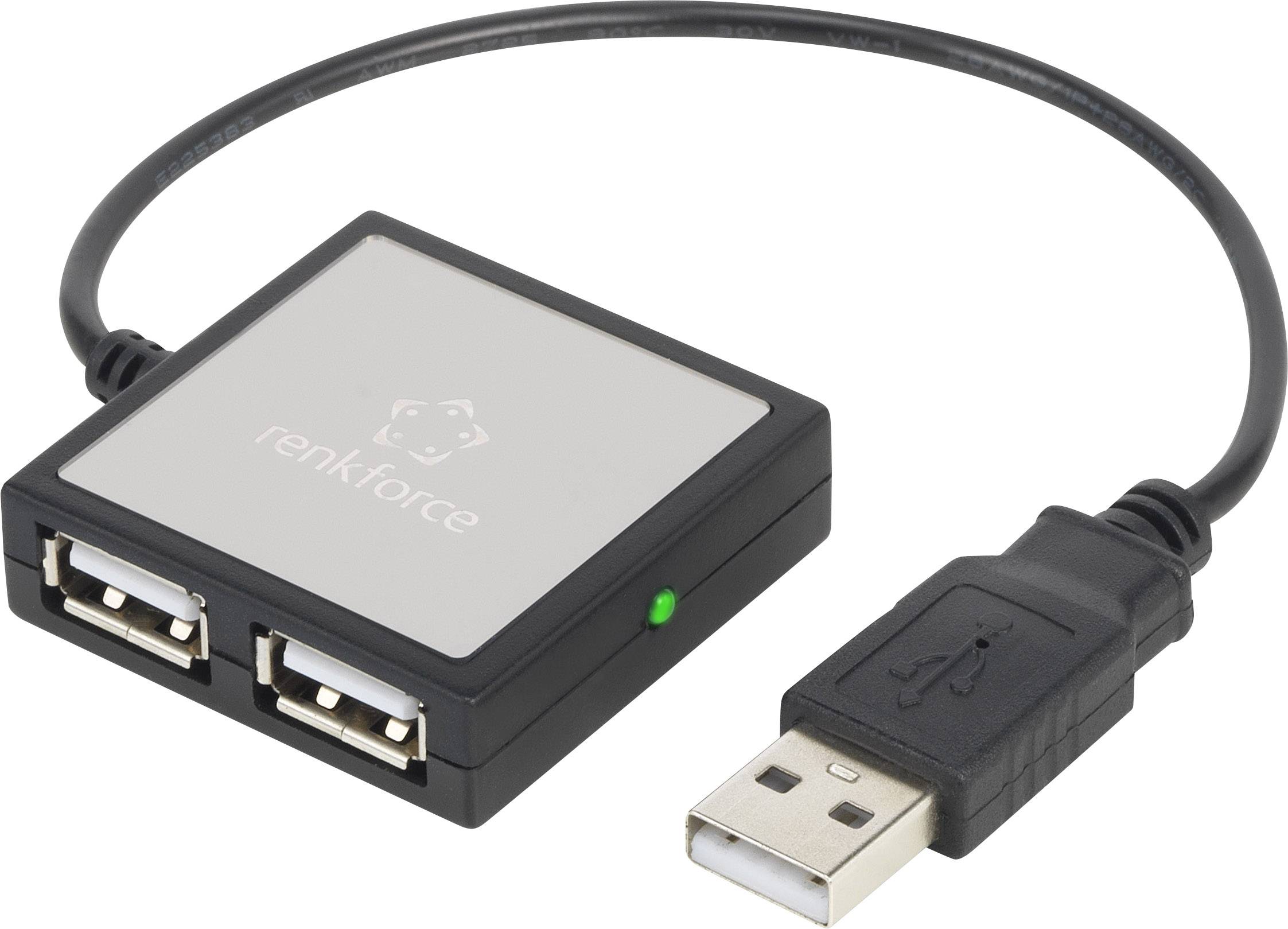 CONRAD 4 Port USB 2.0-Hub Renkforce Silber