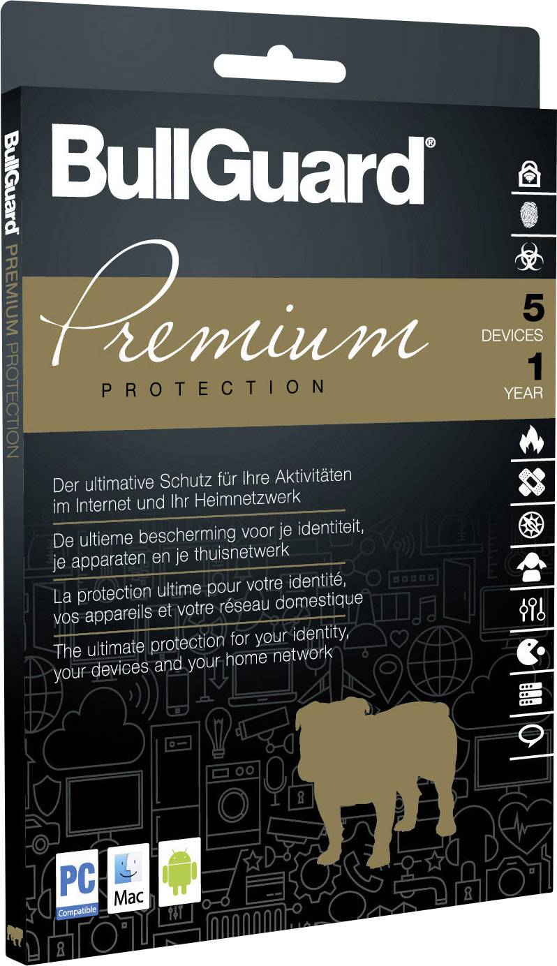 Bullguard Premium Protection 2020 5U Jahreslizenz, 5 Lizenzen Windows, Mac, Android Sicherheits-Software-2
