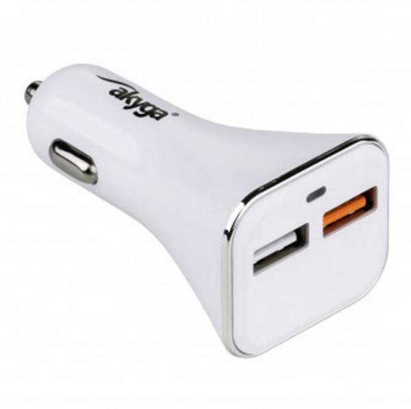 Akyga  USB Ladegerät 15 W 2x USB-A  Weiß KFZ