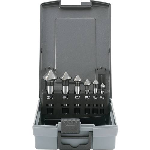 Thumbnail - TOOLCRAFT 1614138 Kegelsenker-Set 6teilig 6.3 mm, 8.3 mm, 10.4 mm, 12.4 mm, 16.5 mm, 20.5 mm HSS Zylinderschaft 1 St.