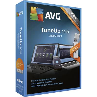 AVG TuneUp Unlimited 2018 USB-Edition Vollversion, unbegrenzte Geräteanzahl Windows, Mac, Android 