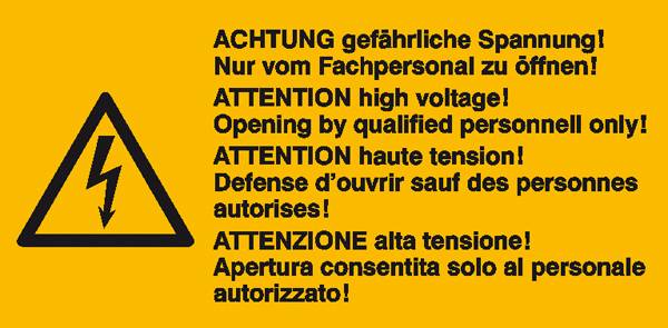 Warn-Kombischild Gefährliche Spannung! Nur von Fachpersonal zu öffnen Folie selbstklebend (B x H) 65 mm x 32 mm   ISO 7010 6 St.