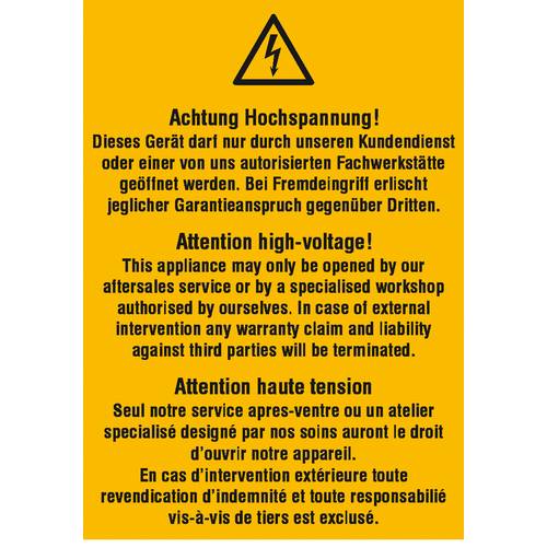Warn-Kombischild Achtung Hochspannung! Folie selbstklebend (B x H) 74 mm x 105 mm ISO 7010 1 St.