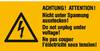 Warn-Kombischild Nicht unter Spannung ausstecken Folie selbstklebend (B x H) 65 mm x 32 mm ISO 7010 6 St.