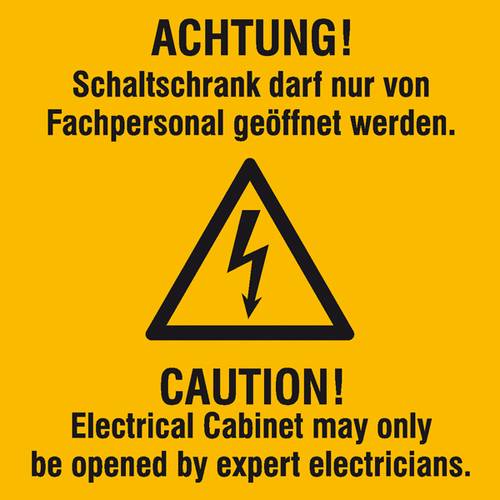 Warn-Kombischild Achtung Folie selbstklebend (B x H) 105 mm x 105 mm ISO 7010 1 St.