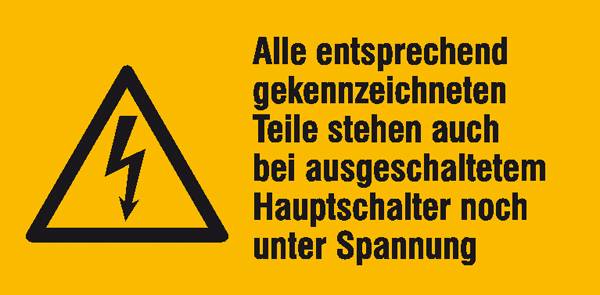 Warn-Kombischild Achtung Folie selbstklebend (B x H) 65 mm x 32 mm ISO 7010 6 St.