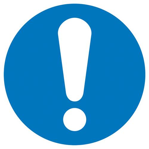 Gebotsschild Ausrufezeichen, Hygiene und Abstand Folie selbstklebend (Ø) 100 mm ISO 7010 1 St.