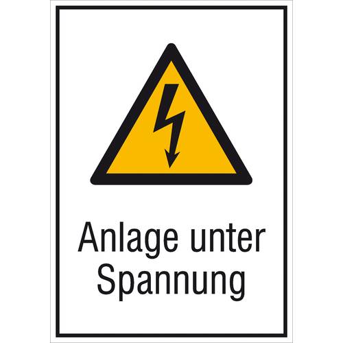 Thumbnail - Warn-Kombischild Achtung Folie selbstklebend (B x H) 131 mm x 185 mm ISO 7010 1 St.