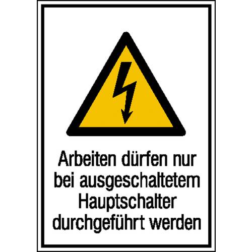 Thumbnail - Warn-Kombischild Achtung Folie selbstklebend (B x H) 131 mm x 185 mm ISO 7010 1 St.