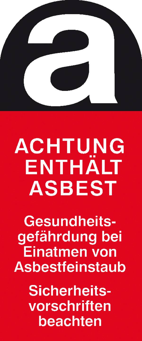 Warnschild Asbestfeinstaub Folie selbstklebend (B x H) 50 mm x 120 mm    1 St.