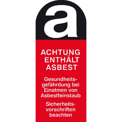 Thumbnail - Warnschild Asbestfeinstaub Folie selbstklebend (B x H) 40 mm x 95 mm 500 St.