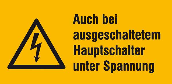Warn-Kombischild Achtung Folie selbstklebend (B x H) 32 mm x 16 mm ISO 7010 30 St.