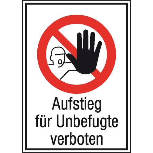 Thumbnail - Verbotsschild Aufsteigen verboten Folie selbstklebend (B x H) 131 mm x 185 mm DIN 4844-2 1 St.