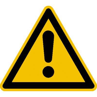 Gelbes Warnschild mit schwarzem Ausrufezeichen in einem Dreieck. Signalisierung von Vorsicht oder Gefahr.