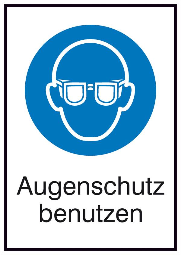 Gebotsschild Augenschutz benutzen, Hygiene und Abstand Aluminium (B x H) 131 mm x 185 mm  ISO 7010 1 St.