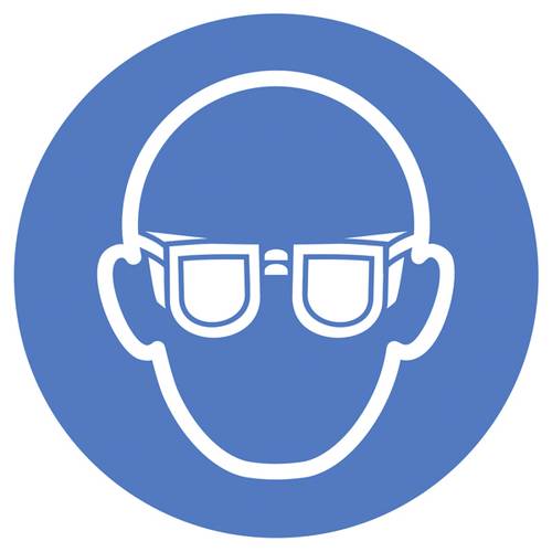 Thumbnail - Gebotsschild Augenschutz benutzen, Hygiene und Abstand Folie selbstklebend (Ø) 100 mm ISO 7010 1 St.