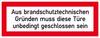 SafetyMarking 21.2556 Hinweisschild Aus brandschutztechnischen Gründen muss diese Tür unbedingt geschlossen sein Folie selbstklebend (B x H) 297 mm x 105 mm 1 St.