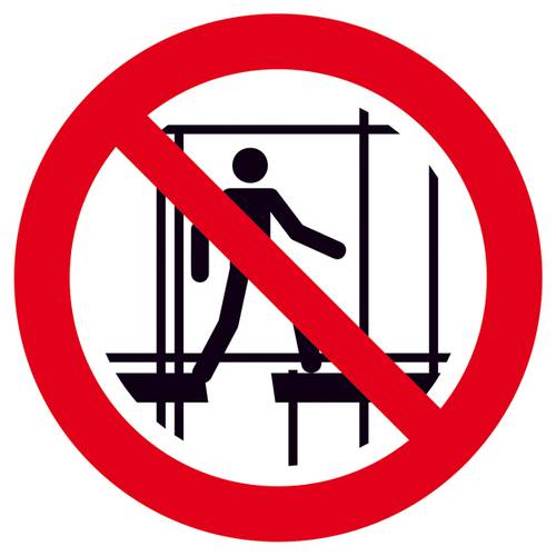 Thumbnail - Verbotsschild Benutzen des unvollständigen Gerüstes verboten Kunststoff (Ø) 200 mm ISO 7010 1 St.