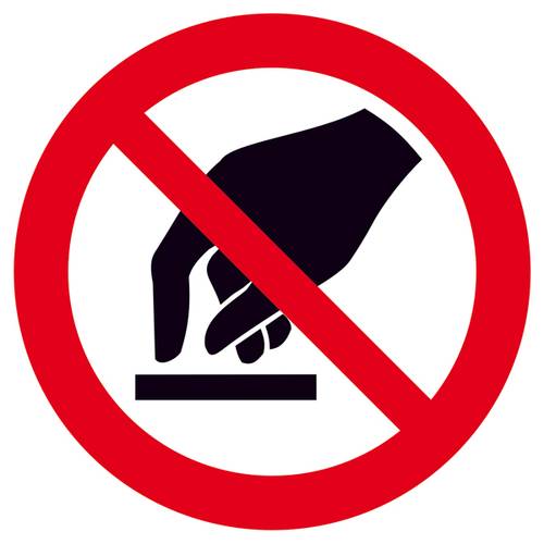 Thumbnail - Verbotsschild Berühren verboten, Hygiene und Abstand Aluminium (Ø) 100 mm ISO 7010 1 St.