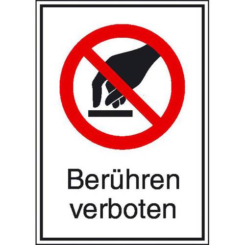 Verbotsschild Berühren verboten, Hygiene und Abstand Aluminium (B x H) 131 mm x 185 mm ISO 7010 1 St.