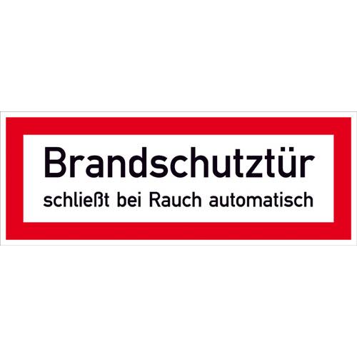 SafetyMarking 21.2548 Hinweisschild Brandschutztür schließt bei Rauch automatisch Folie selbstklebend (B x H) 297 mm x 1...