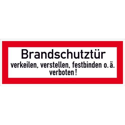 Thumbnail - SafetyMarking 11.2550 Hinweisschild Brandschutztür verkeilen, verstellen, festbinden oder ähnliches verboten Aluminium (...