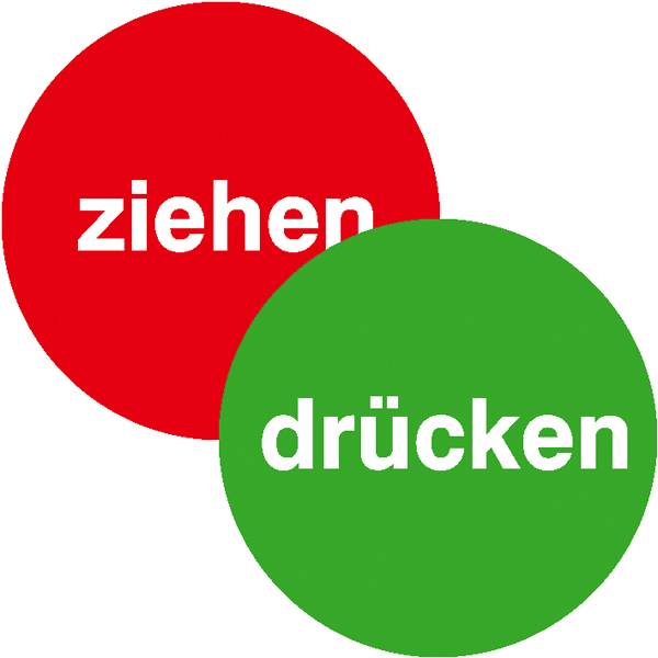 Türschild Ziehen/Drücken Folie selbstklebend (Ø) 100 mm 100 mm   1 St.