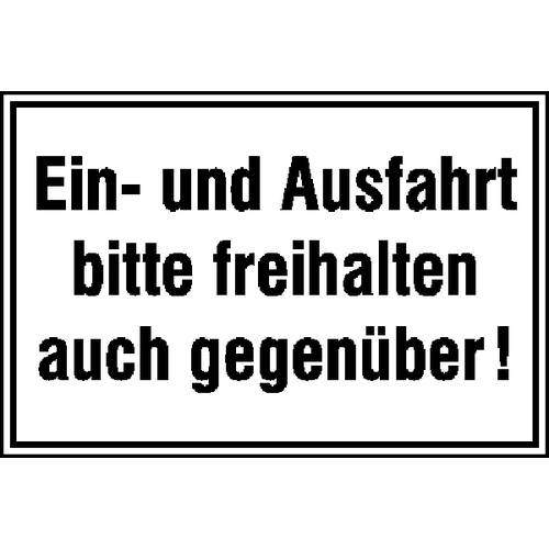 SafetyMarking 11.5232 Hinweisschild Ein- und Ausfahrt bitte freihalten auch gegenüber Aluminium (B x H) 400 mm x 250 mm ...