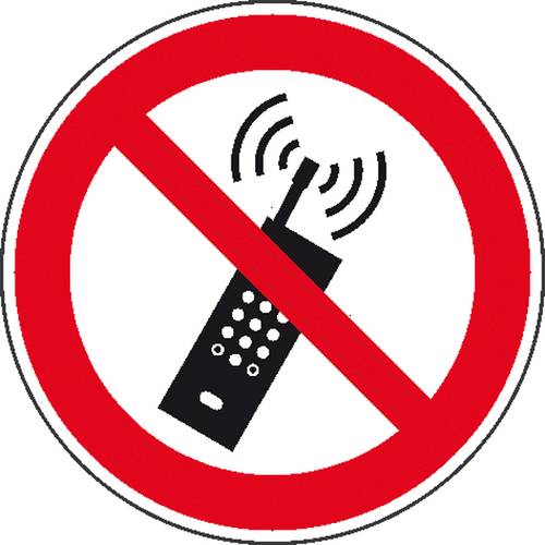 Thumbnail - Verbotsschild Eingeschaltetete Mobiltelefone verboten Folie selbstklebend (Ø) 200 mm ISO 7010 1 St.