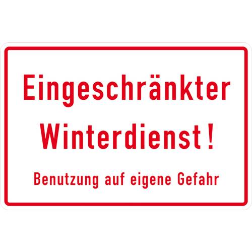 SafetyMarking 52.9776 Hinweisschild Eingeschränkter Winterdienst Aluminium (B x H) 370 mm x 250 mm 1 St.