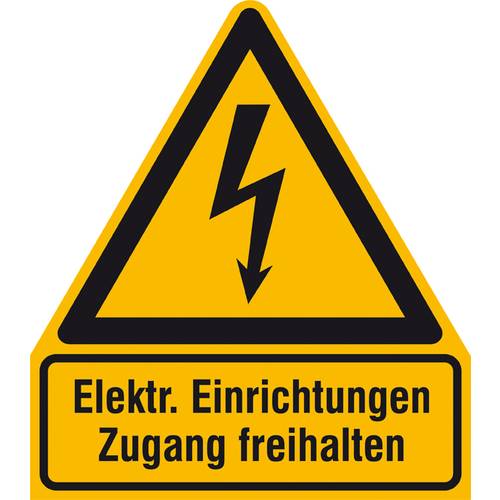 Thumbnail - Warn-Kombischild Achtung Folie selbstklebend (B x H) 210 mm x 238 mm ISO 7010 1 St.