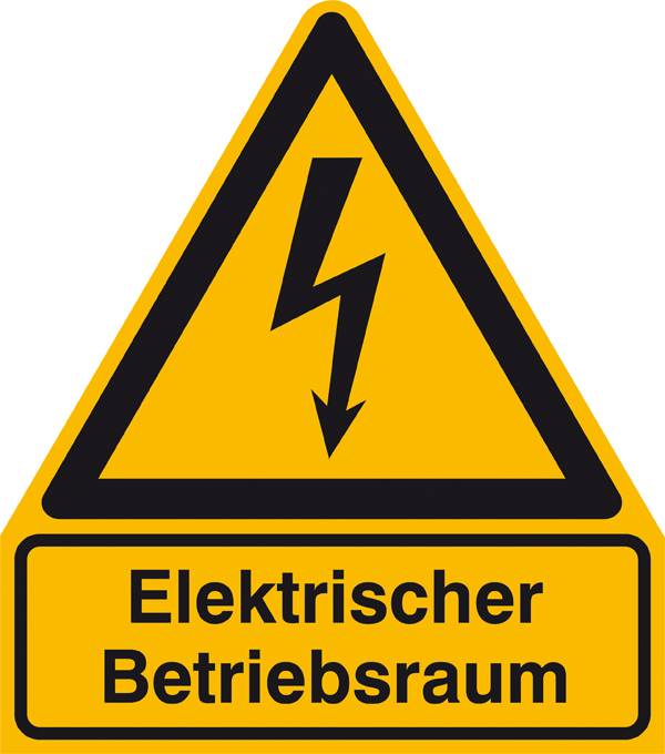 Warn-Kombischild Achtung Elektrischer Betriebsraum ...