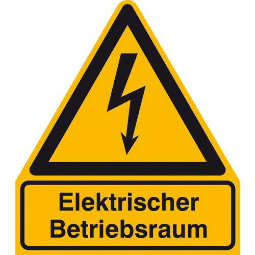 Warn-Kombischild Achtung Folie selbstklebend (B x H) 210 mm x 238 mm ISO 7010 1 St.