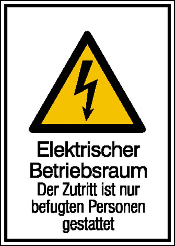 Warn-Kombischild Achtung Elektrischer Betriebsraum Kunststoff (B X H ...