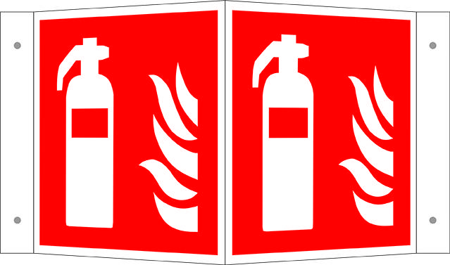 Brandschutzschild Feuerlöscher Aluminium (B x H) 300 mm x 300 mm ISO 7010 1 St.