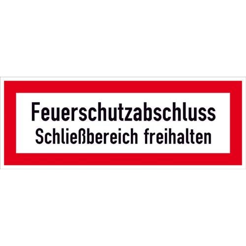 SafetyMarking 21.2863 Hinweisschild Feuerschutzabschluss Schließbereich freihalten Folie selbstklebend (B x H) 297 mm x ...