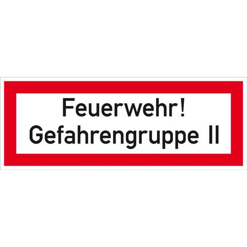 SafetyMarking 11.2642 Hinweisschild Feuerwehr! Gefahrengruppe II Aluminium (B x H) 297 mm x 105 mm 1 St.