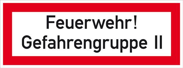 SafetyMarking 11.2642 Hinweisschild Feuerwehr! Gefahrengruppe II Aluminium (B x H) 297 mm x 105 mm    1 St.