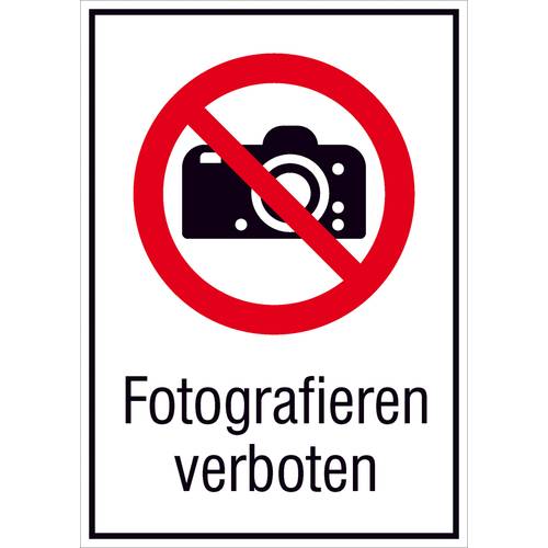 Verbotsschild Fotografieren verboten Aluminium (B x H) 262 mm x 371 mm ISO 7010 1 St.