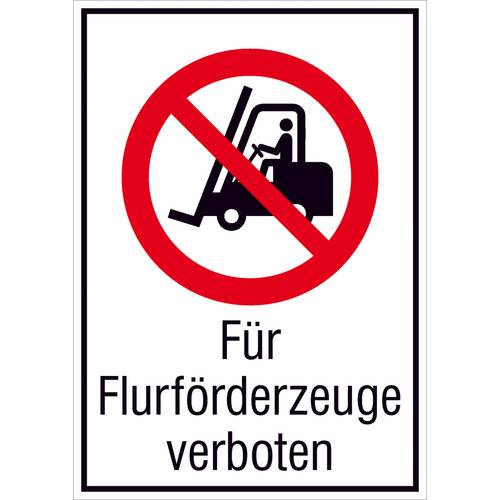 Thumbnail - Verbotsschild Für Flurförderzeuge verboten Folie selbstklebend (B x H) 131 mm x 185 mm ISO 7010 1 St.
