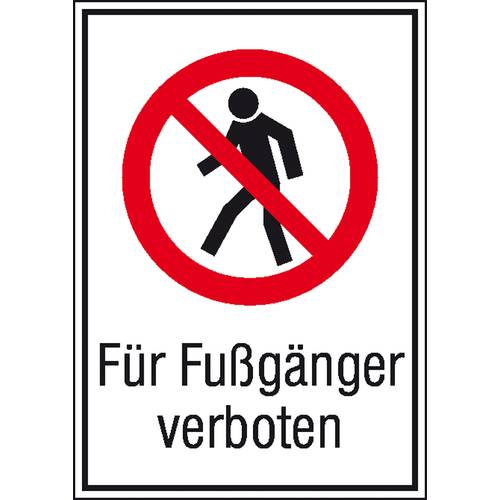 Thumbnail - Verbotsschild Für Fußgänger verboten Aluminium (B x H) 262 mm x 371 mm ISO 7010 1 St.