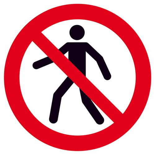 Verbotsschild Für Fußgänger verboten Folie selbstklebend (Ø) 100 mm ISO 7010 1 St.