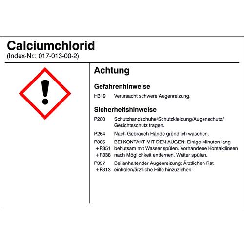 SafetyMarking 21.B1200.06 Gefahrstoffetikett G006 Calciumchlorid Folie selbstklebend (B x H) 105 mm x 74 mm 1 St.