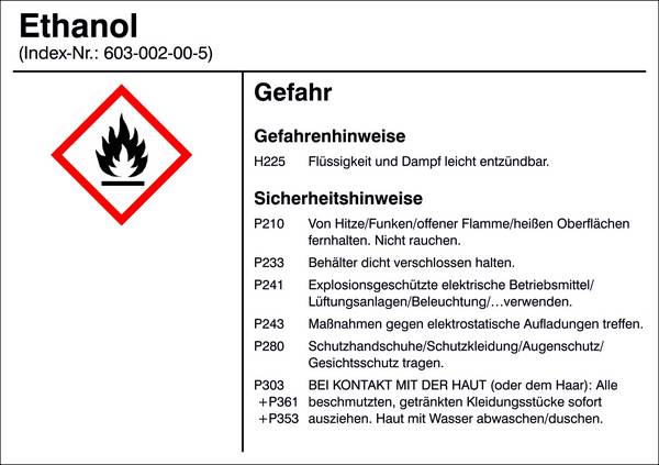 SafetyMarking 21.B1200.09 Gefahrstoffetikett G009 Ethanol Folie selbstklebend (B x H) 105 mm x 74 mm    1 St.