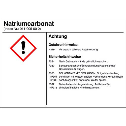 SafetyMarking 21.B1200.14 Gefahrstoffetikett G014 Natriumcarbonat Folie selbstklebend (B x H) 105 mm x 74 mm 1 St.
